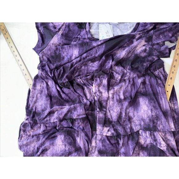 NWT Lularoe Ariel Purple Blue Three Tier Summer Stretch Dress Pockets Sz 2XL - Picture 14 of 16